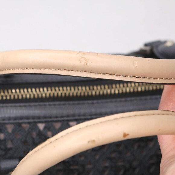 Guess Park Lane Satchel Handbag Pewter Grey Laser Cut Logo Doctor Bag Purse - Picture 9 of 14